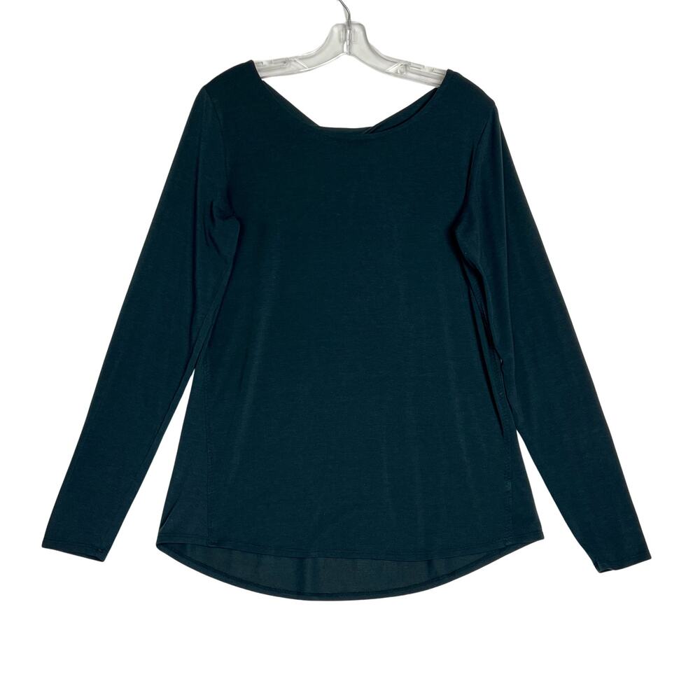 Athleta Open Back Flexlight Top Long Sleeve Green Womens Medium
